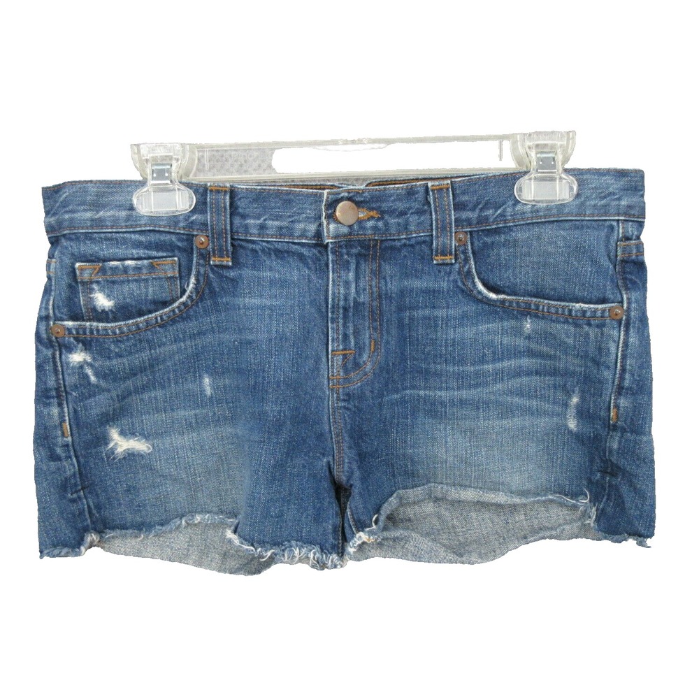 J Brand Womens Shorts Size 26 Rio Leon Cut-Off Tattered Blue Denim 100% Cotton